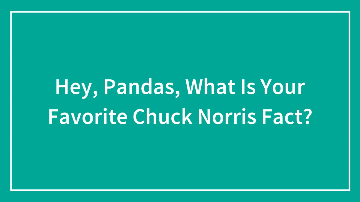 Hey, Pandas, What Is Your Favorite Chuck Norris Fact? (Closed)