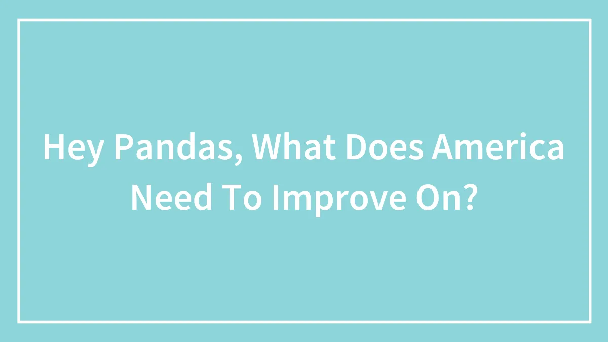 Hey Pandas, What Does America Need To Improve On?
