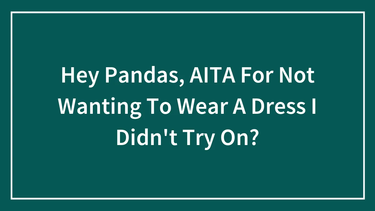 Hey Pandas, AITA For Not Wanting To Wear A Dress I Didn't Try On? (Closed)
