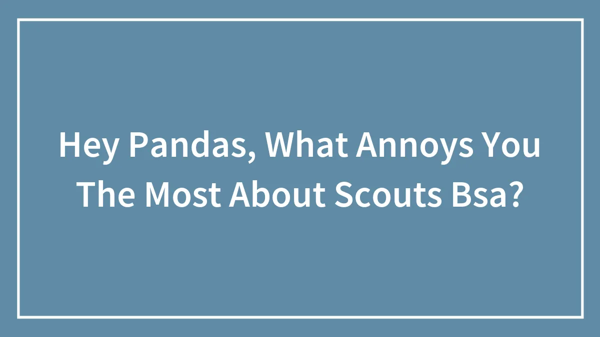 Hey Pandas, What Annoys You The Most About Scouts Bsa? (Closed)