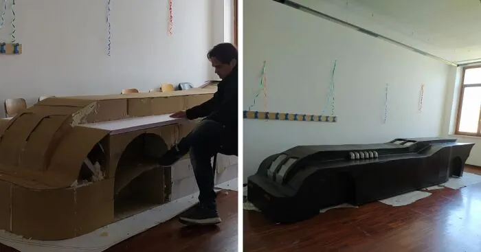 Batmobile In Recycled Cardboard!