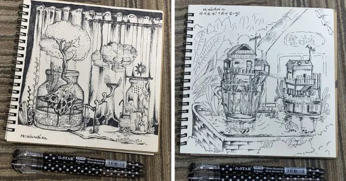 I Just Draw One Thing After Another Until I Can't Draw Any More Using All But A Pen (6 Pics)