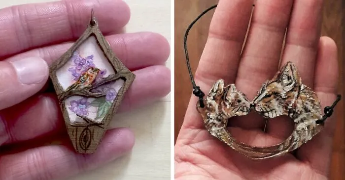 I Made Nature Inspired Wood Pendants