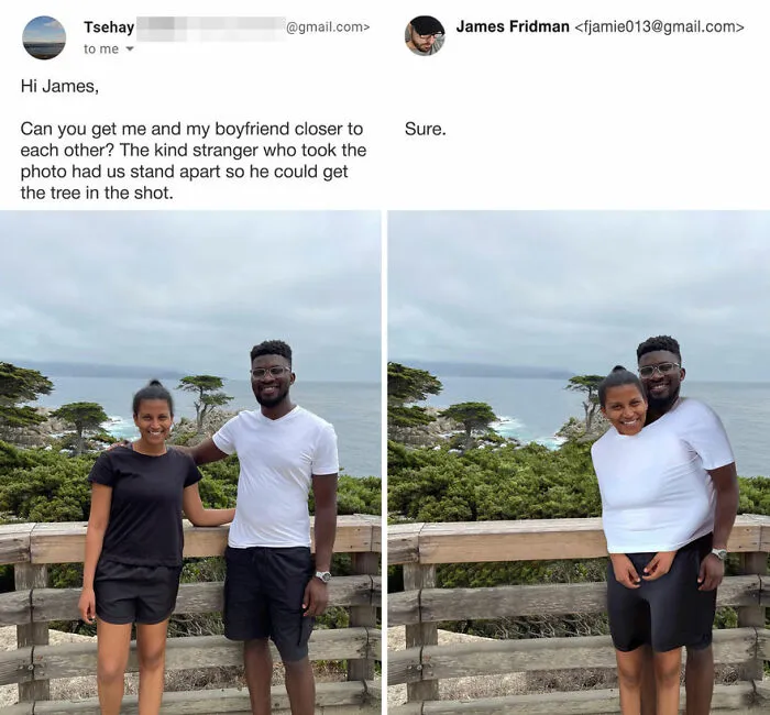 New Hilarious Photoshop Edits By Master Troll James Fridman Who Takes Photo Requests Too Literally (18 Pics)