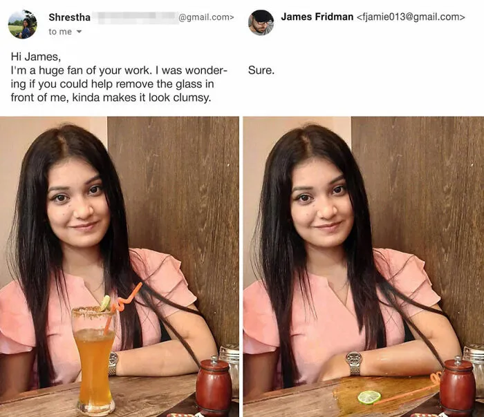New Hilarious Photoshop Edits By Master Troll James Fridman Who Takes Photo Requests Too Literally (18 Pics)