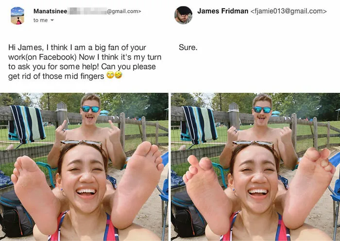 New Hilarious Photoshop Edits By Master Troll James Fridman Who Takes Photo Requests Too Literally (18 Pics)