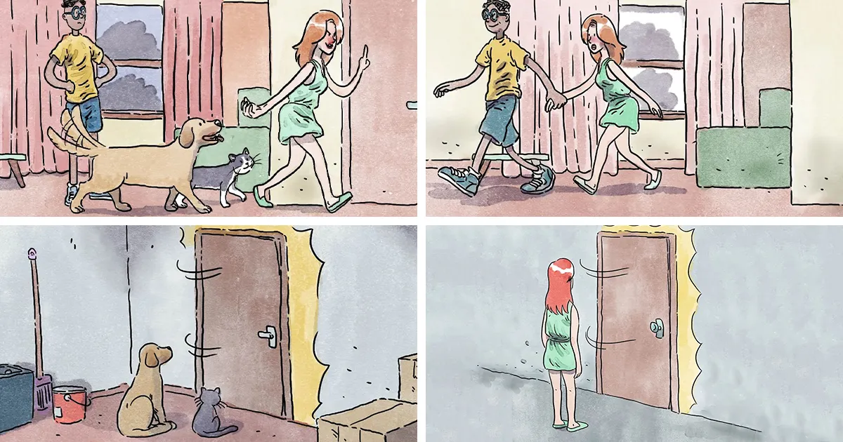Este artista crea 3 emotivos cómics sobre la vida con un gato y un perro inspirados en sus experiencias personales