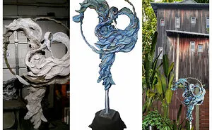 Recycled Art - Blue Heron - "Hera"