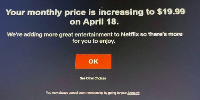 Netflix’s Annual Revenue In 2021 Was Almost $30 Billion. They Celebrate This By Raising Prices Yet Again