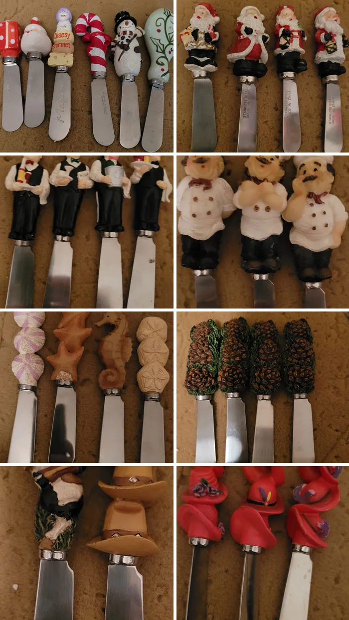 I Found 2 Bags Of 'Spreaders' - Those Little Decorative Knives Used To Spread Cheese. There Were S Total Of 113! Here's Just An Example Of Them