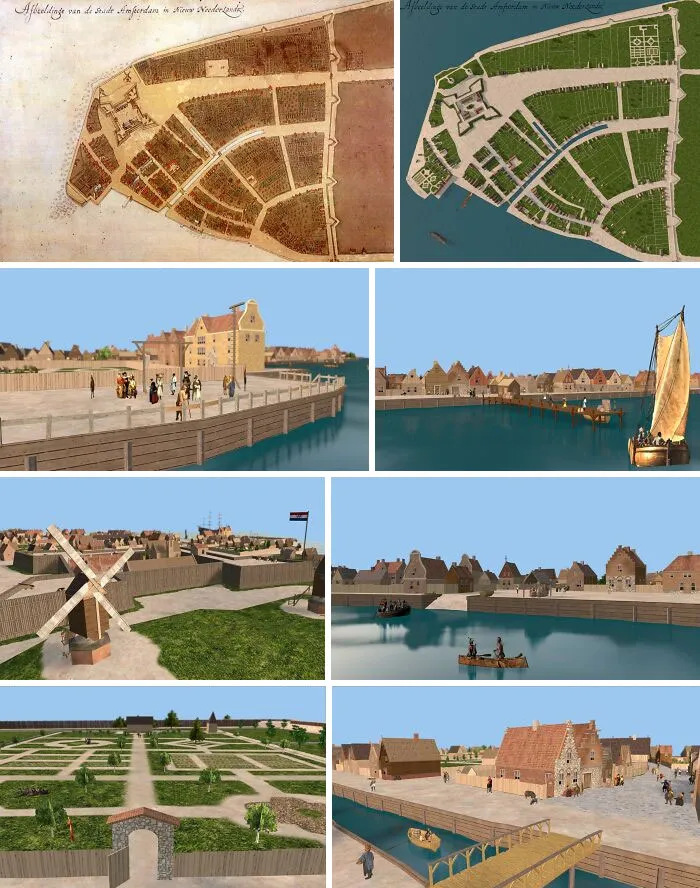 I Made A 3D Model Based On A 1660 Map Of New Amsterdam / New York