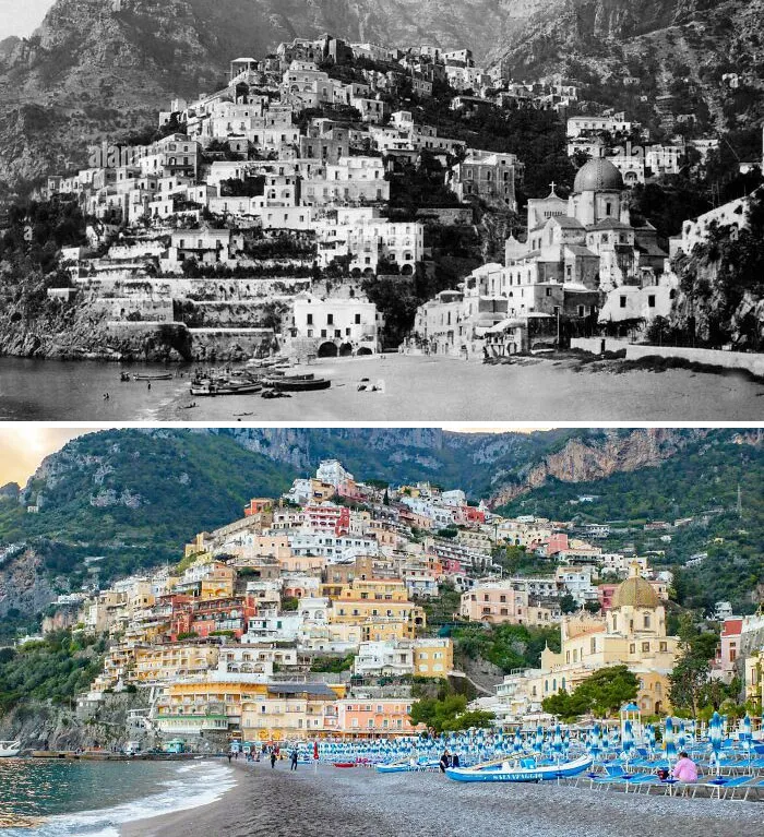 Positano, Italy A Century Apart (1920/2022)