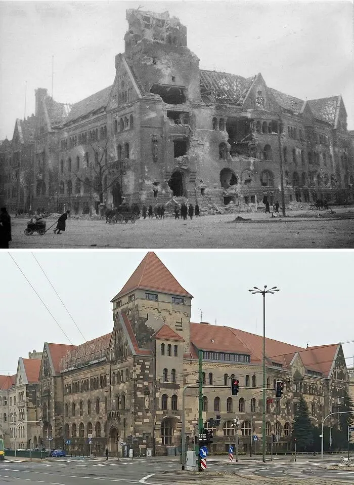 1946 vs. 2021 - Poznań, Poland