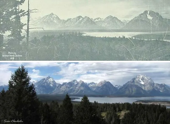 1878 - 2022. Tetons. No ha cambiado mucho en esta foto. Pero sigo pensando que es genial