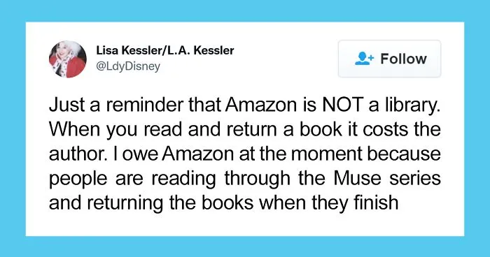 Writer Tweets About Owing Money To Amazon Because Readers Are Returning Their Finished eBooks, Sparks A Debate Among Online Users