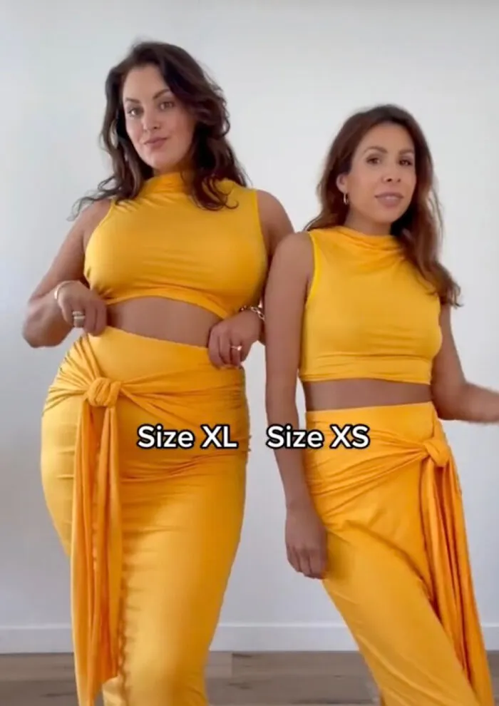 Estas mujeres comparan las tallas XL y XS de la misma ropa y sus videos se hacen virales