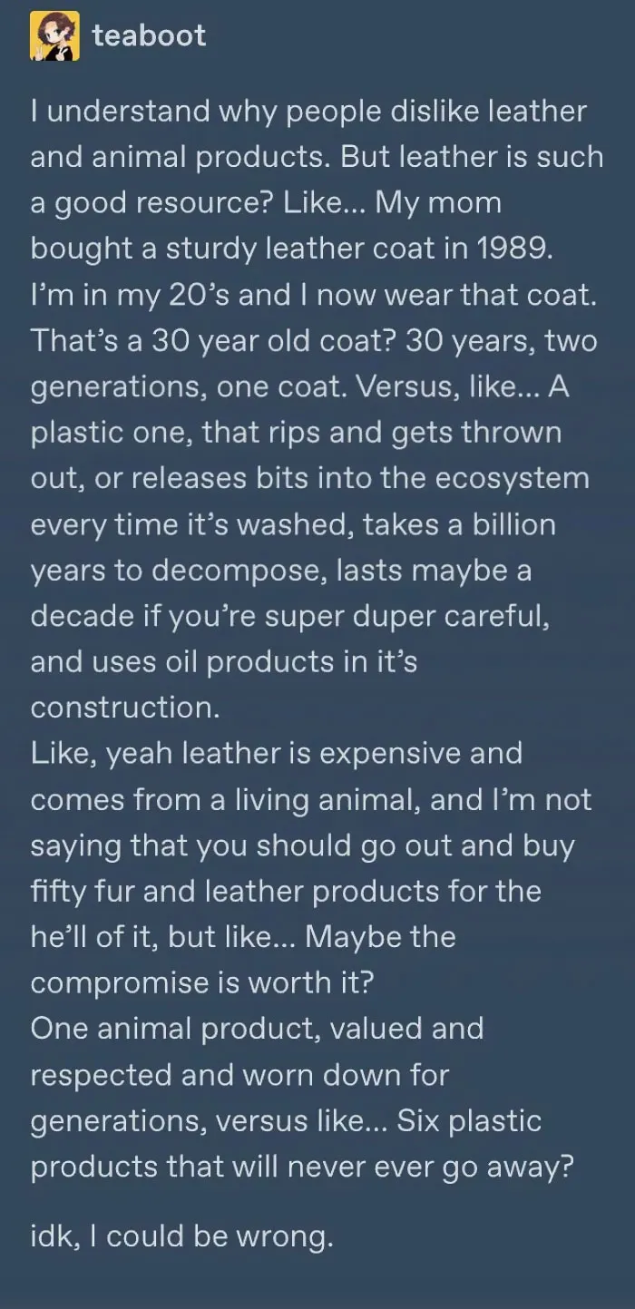 Remember Kids, “Vegan Wool” Is Plastic. And When It Breaks, It’s Decomposition Will Not Be Friendly