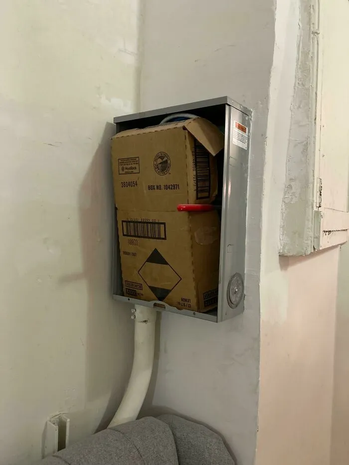If Your Electric Box Doesn’t Have A Cover Just Use A Cardboard Box