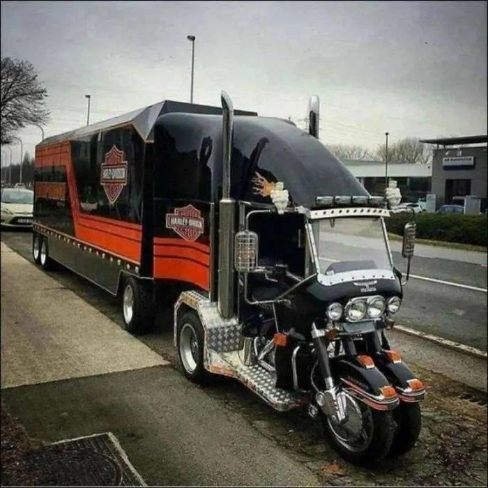 This Motorcycle Was Made Into An 18-Wheeler… Type, Thing