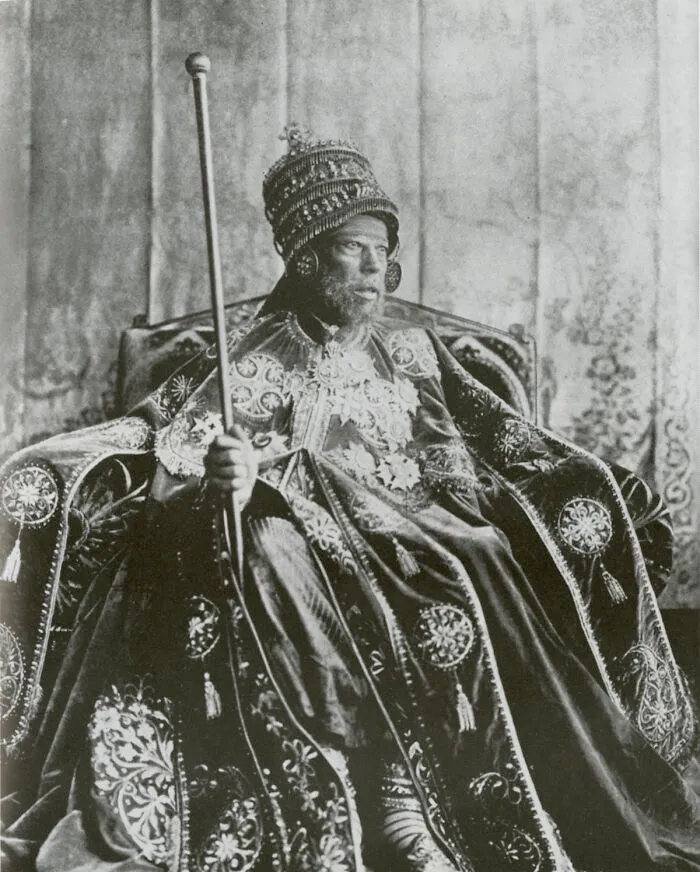 El negus etíope Menelik II que derrotó a los italianos en la batalla de Adawa y salvó así a su nación de la colonización. 1913