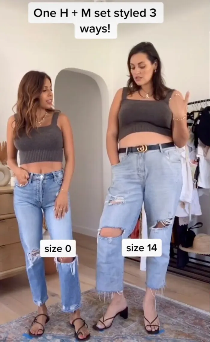 Women Compare XL And XS Sizes Of The Same Clothes, And Their Videos Go Viral