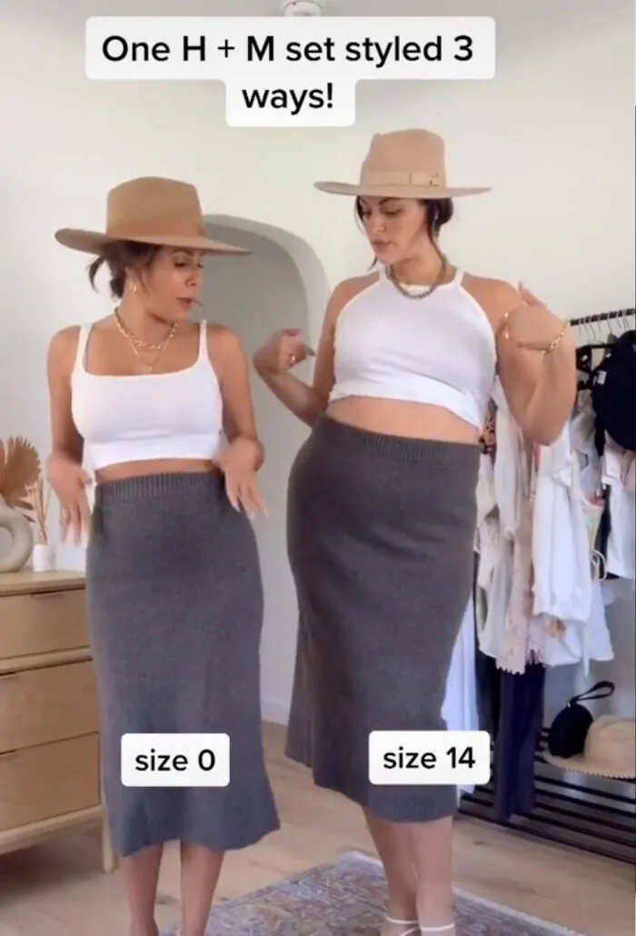 Women Compare XL And XS Sizes Of The Same Clothes, And Their Videos Go Viral