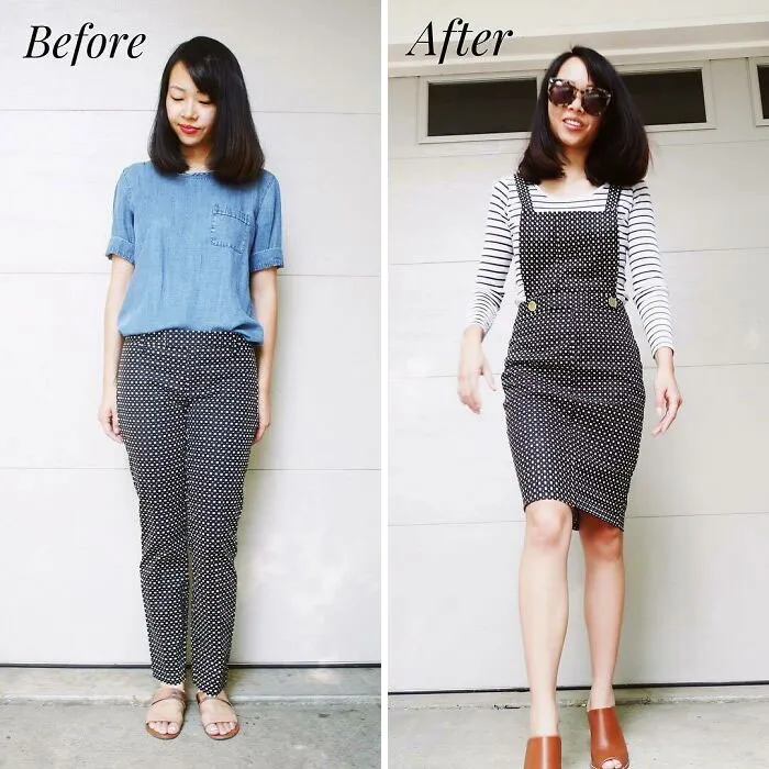Mom Transforms 30 Old And Ugly Pieces Of Clothing To Save Money, And The Result Gains Her 296k Instagram Followers