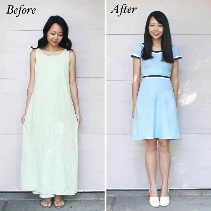 Mom Transforms 30 Old And Ugly Pieces Of Clothing To Save Money, And The Result Gains Her 296k Instagram Followers