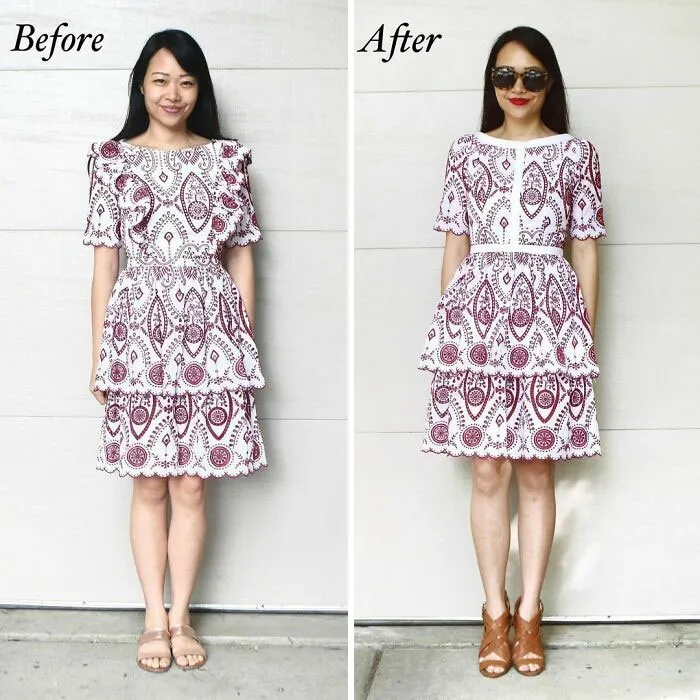 Mom Transforms 30 Old And Ugly Pieces Of Clothing To Save Money, And The Result Gains Her 296k Instagram Followers
