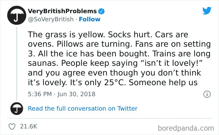 40 Funny “Very British Problems” About The UK Just Being The UK, As Shared On This Twitter Page