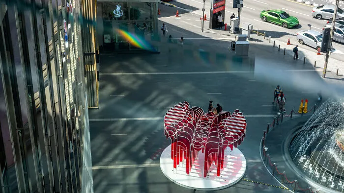 "Crimson Cloud": Red Transparent Plexiglass Art Installation (12 Pics)