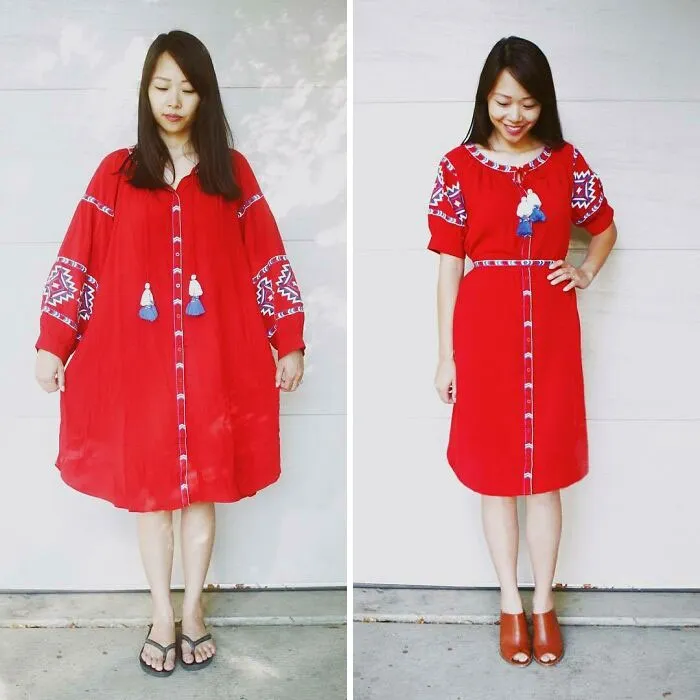 Mom Transforms 30 Old And Ugly Pieces Of Clothing To Save Money, And The Result Gains Her 296k Instagram Followers