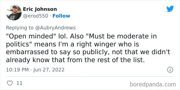 People Are Roasting This Guy's Insane Demands For Women In His Tinder Bio, Here Are 50 Of The Most Savage Tweets