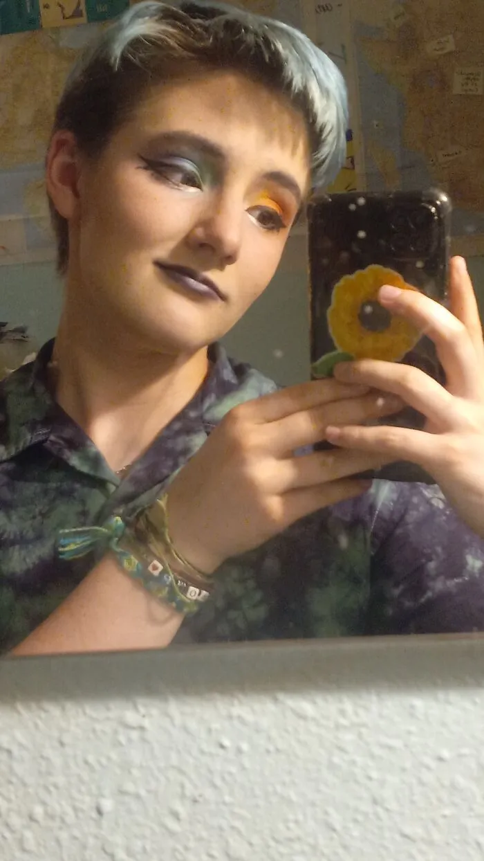 Testing Out A Pride Look And Practicing Using Liquid Eyeliner - I Don't Hate It (: