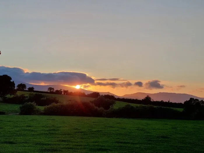Sunset Around Llanrwst In Wales. In The Countryside.