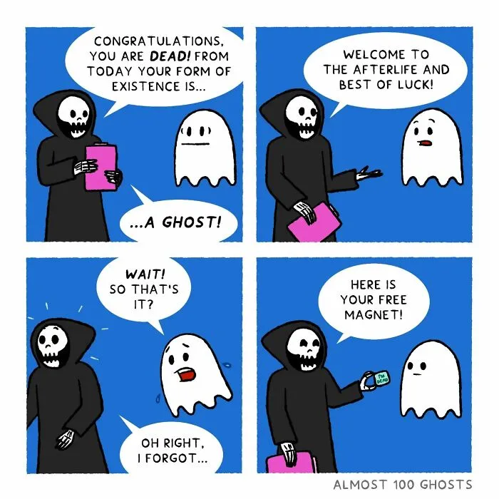 This Artist Makes Adorable Comics Showing The Funny Side Of The Afterlife (35 Pics)