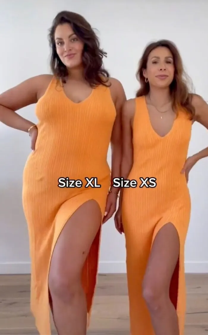 Estas mujeres comparan las tallas XL y XS de la misma ropa y sus videos se hacen virales