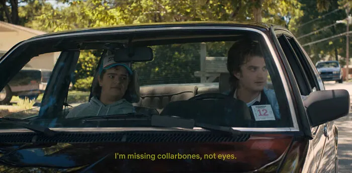 In Stranger Things S04e03 (2022) Dustin's Comment Regarding Missing Collarbones Refers To His Real-Life Condition 'Cleidocranial Dysplasia' - A Rare Genetic Disorder Gaten Matarazzo Suffers From, That Also Affects The Growth Of His Teeth