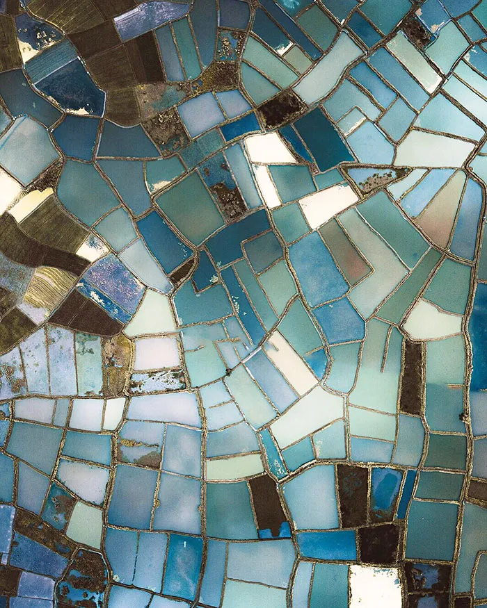 Glasslands. Chinese Rice Fields From Above Takes Form Of Stained Glass. One Giant Artistic Puzzle