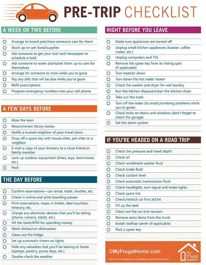 Pre-Trip Checklist