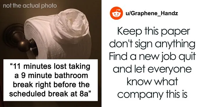 Employee Shares A "Verbal Warning" In Print That They Got For Spending 9 Minutes In The Bathroom, Makes People Crack Up At Their Boss