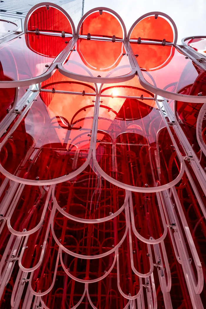 "Crimson Cloud": Red Transparent Plexiglass Art Installation (12 Pics)