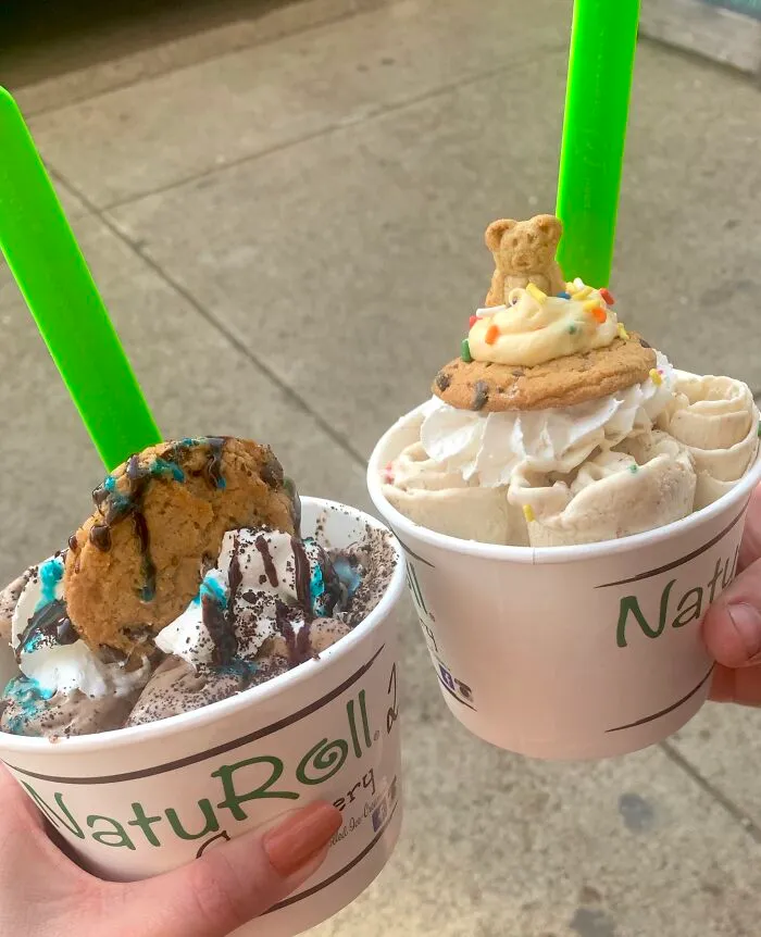 Cookie Monster And Cupcake Rolled Ice Cream
