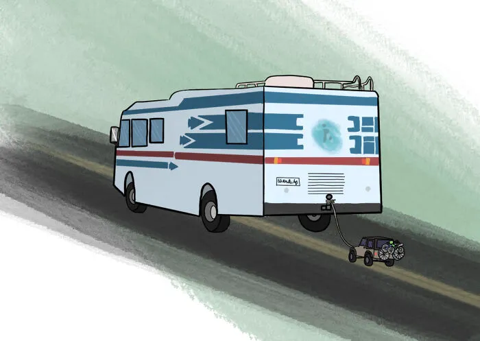 Rv Towing A Mini Jeep