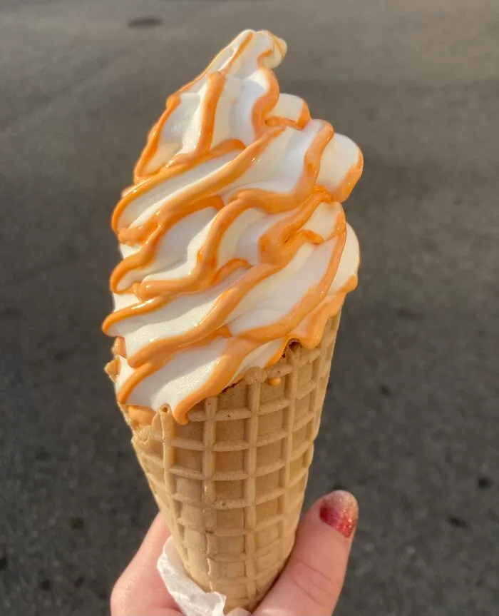 Vanilla Soft Serve With A Orange Dream Burst!