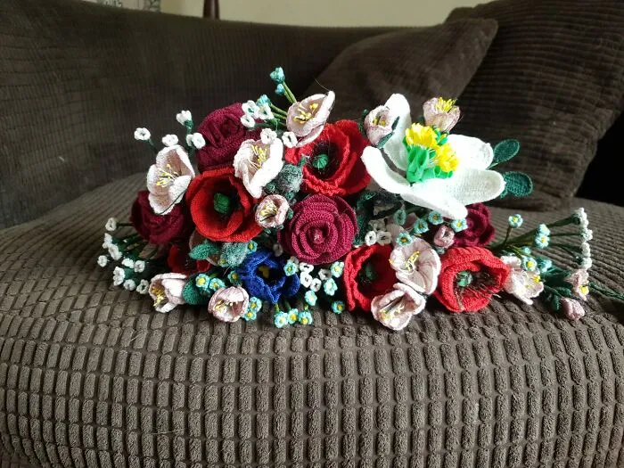 A Crochet Wedding Bouquet For My Daughter In Law