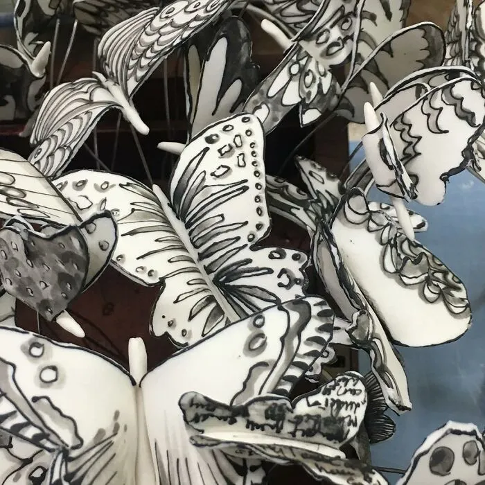 Artist Created These 61 Porcelain Sculptures That Appear As If They Belong In A Drawing