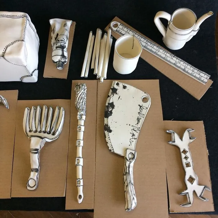 Artist Created These 61 Porcelain Sculptures That Appear As If They Belong In A Drawing