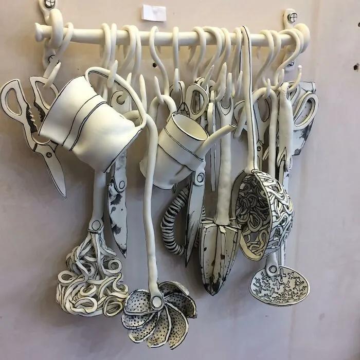 Artist Created These 61 Porcelain Sculptures That Appear As If They Belong In A Drawing