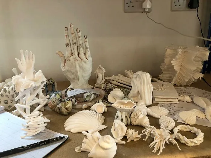 Artist Created These 61 Porcelain Sculptures That Appear As If They Belong In A Drawing